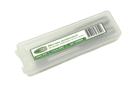 Метчик дюймовый UNC 3/8" 16 нитей 9ХС комплект из 2-х штук TORNERI